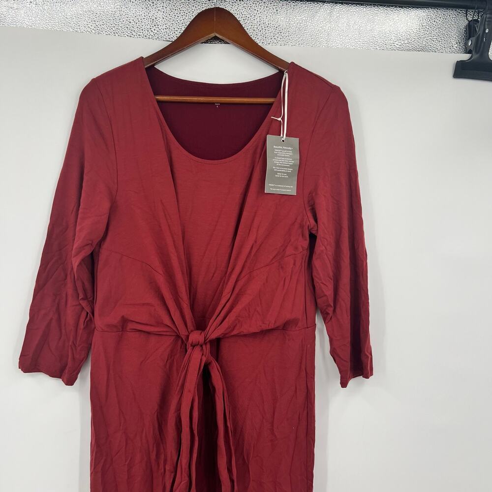 NEW Garnet Hill Ballet Wrap Knit Midi Dress classic fit ballet wrap size large - Picture 3 of 10